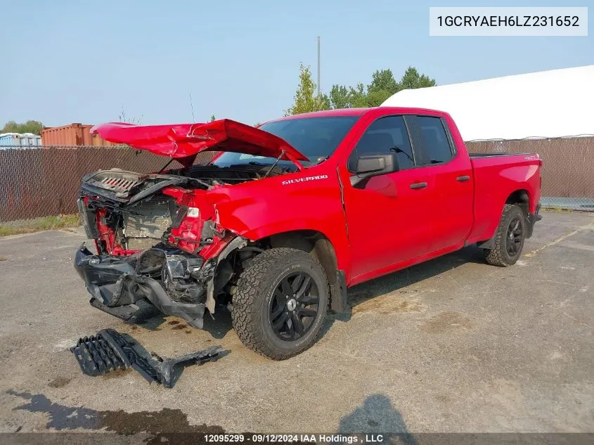 2020 Chevrolet Silverado 1500 VIN: 1GCRYAEH6LZ231652 Lot: 12095299