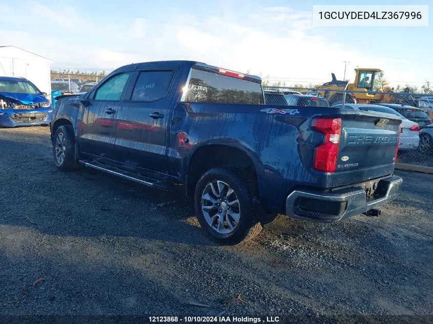 2020 Chevrolet Silverado 1500 VIN: 1GCUYDED4LZ367996 Lot: 12123868