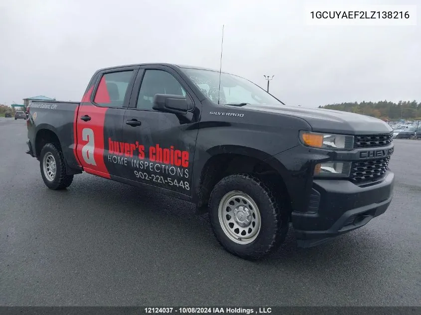 2020 Chevrolet Silverado K1500 VIN: 1GCUYAEF2LZ138216 Lot: 12124037