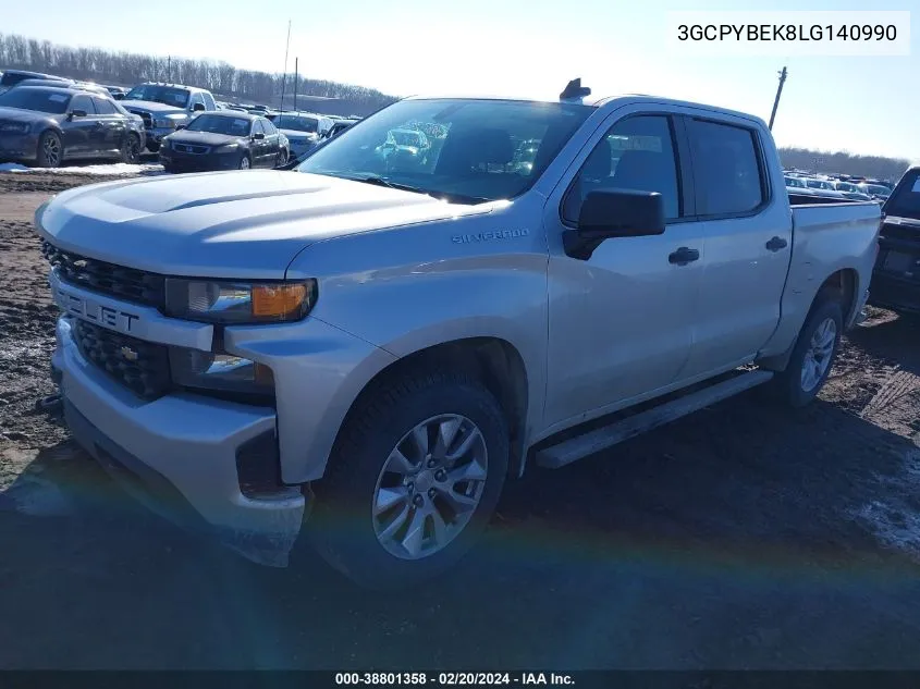 2020 Chevrolet Silverado 1500 4Wd Short Bed Custom VIN: 3GCPYBEK8LG140990 Lot: 38801358