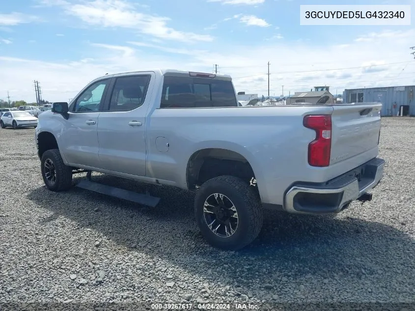 2020 Chevrolet Silverado 1500 4Wd Standard Bed Lt VIN: 3GCUYDED5LG432340 Lot: 39267617