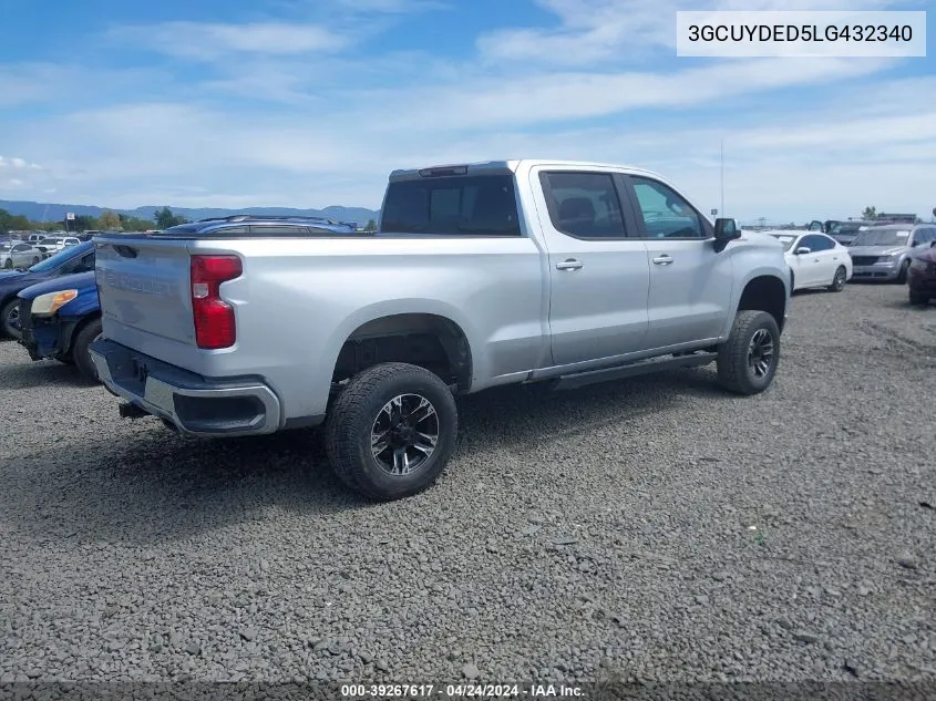 2020 Chevrolet Silverado 1500 4Wd Standard Bed Lt VIN: 3GCUYDED5LG432340 Lot: 39267617