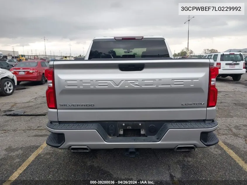 2020 Chevrolet Silverado 1500 2Wd Short Bed Custom VIN: 3GCPWBEF7LG229992 Lot: 39280036