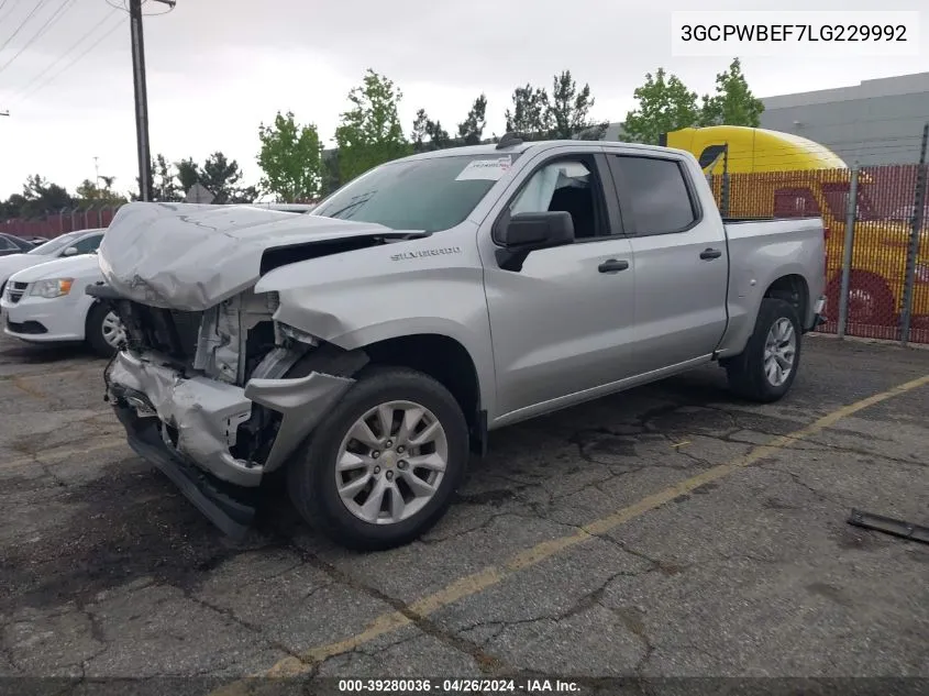 2020 Chevrolet Silverado 1500 2Wd Short Bed Custom VIN: 3GCPWBEF7LG229992 Lot: 39280036