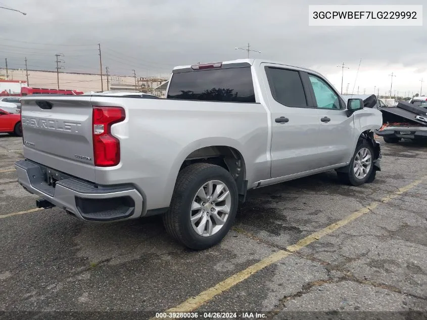 2020 Chevrolet Silverado 1500 2Wd Short Bed Custom VIN: 3GCPWBEF7LG229992 Lot: 39280036