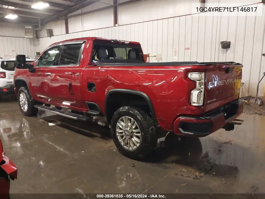 2020 Chevrolet Silverado 2500Hd 4Wd Standard Bed High Country VIN: 1GC4YRE71LF146817 Lot: 39361835