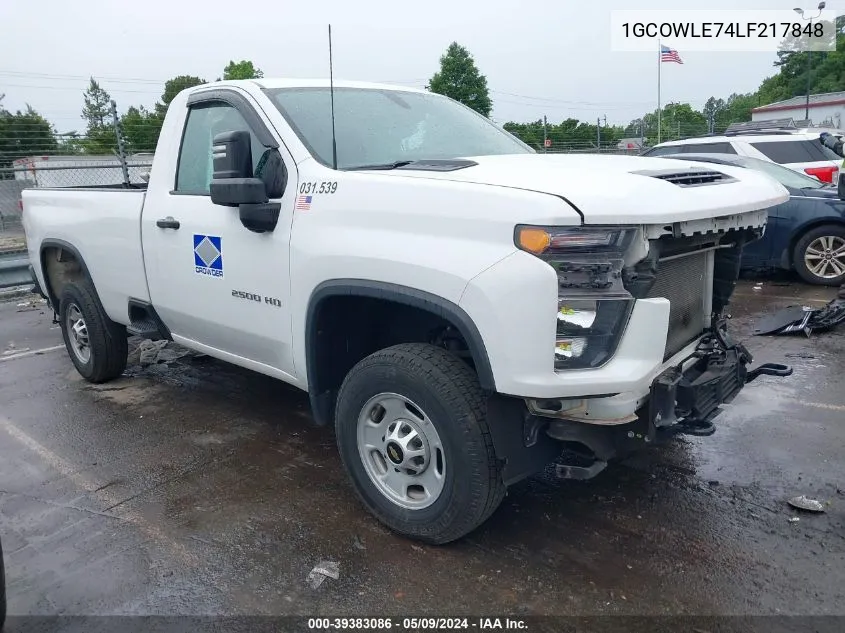 2020 Chevrolet Silverado 2500 VIN: 1GCOWLE74LF217848 Lot: 39383086