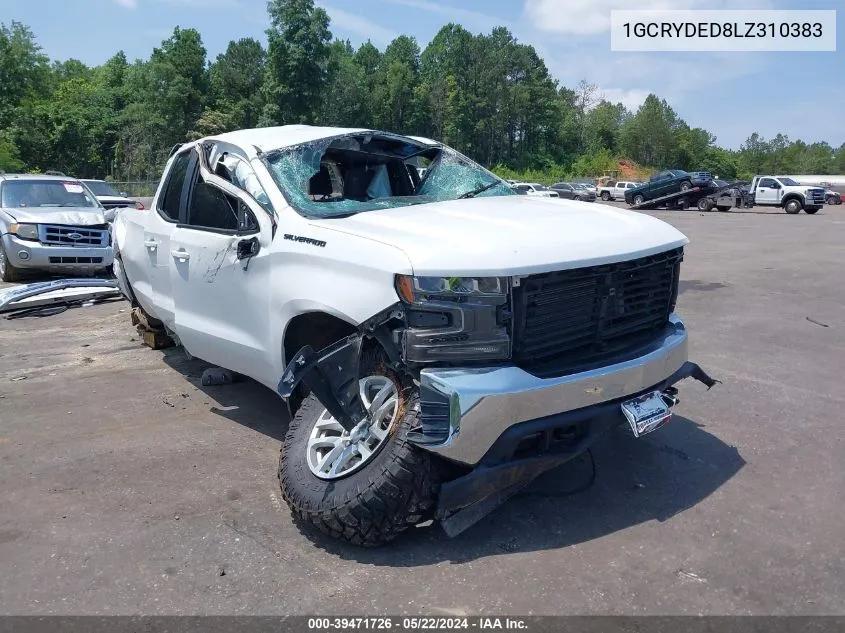 1GCRYDED8LZ310383 2020 Chevrolet Silverado 1500 4Wd Double Cab Standard Bed Lt