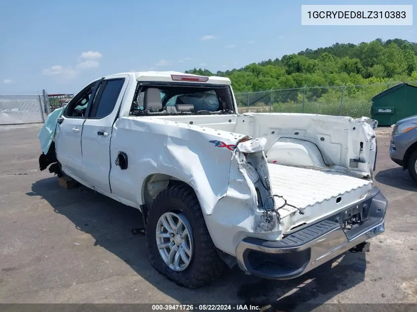 2020 Chevrolet Silverado 1500 4Wd Double Cab Standard Bed Lt VIN: 1GCRYDED8LZ310383 Lot: 39471726