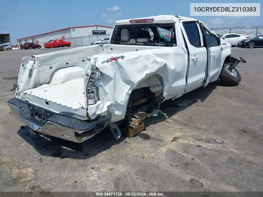 2020 Chevrolet Silverado 1500 4Wd Double Cab Standard Bed Lt VIN: 1GCRYDED8LZ310383 Lot: 39471726