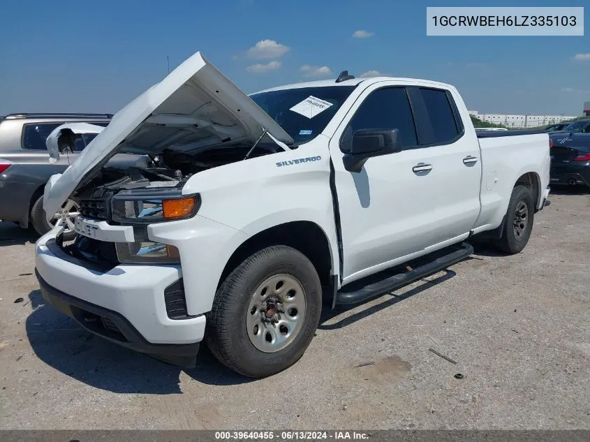 2020 Chevrolet Silverado 1500 2Wd Double Cab Standard Bed Custom VIN: 1GCRWBEH6LZ335103 Lot: 39640455