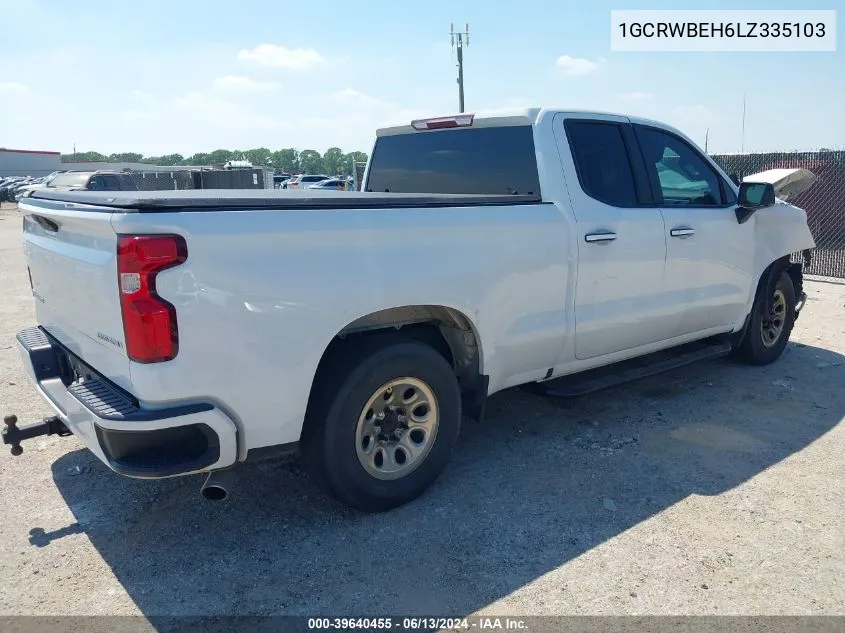 2020 Chevrolet Silverado 1500 2Wd Double Cab Standard Bed Custom VIN: 1GCRWBEH6LZ335103 Lot: 39640455