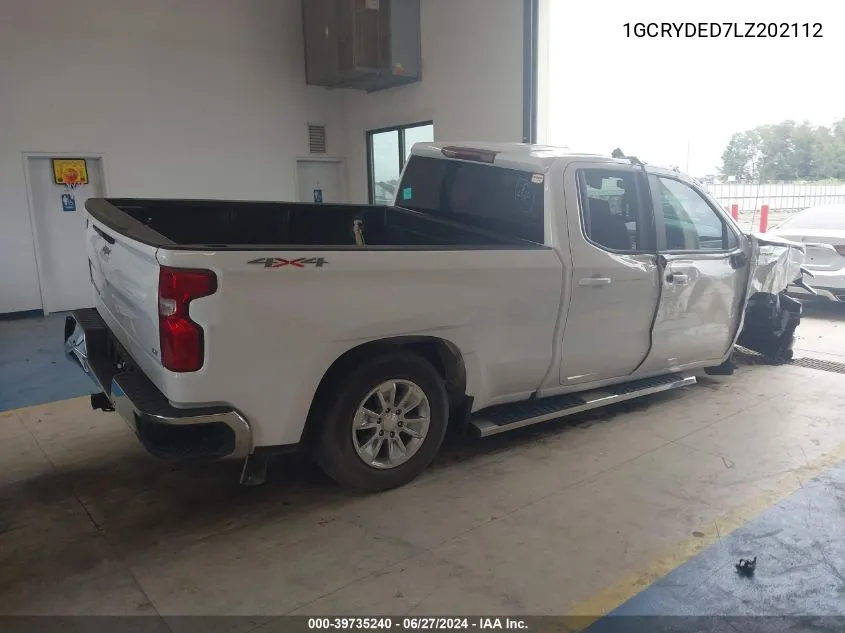 2020 Chevrolet Silverado 1500 4Wd Double Cab Standard Bed Lt VIN: 1GCRYDED7LZ202112 Lot: 39735240