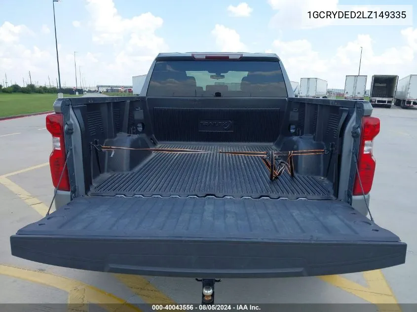 2020 Chevrolet Silverado 1500 4Wd Double Cab Standard Bed Lt VIN: 1GCRYDED2LZ149335 Lot: 40043556