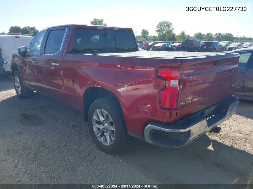 2020 Chevrolet Silverado 1500 K1500 Ltz VIN: 3GCUYGET0LG227730 Lot: 40327394