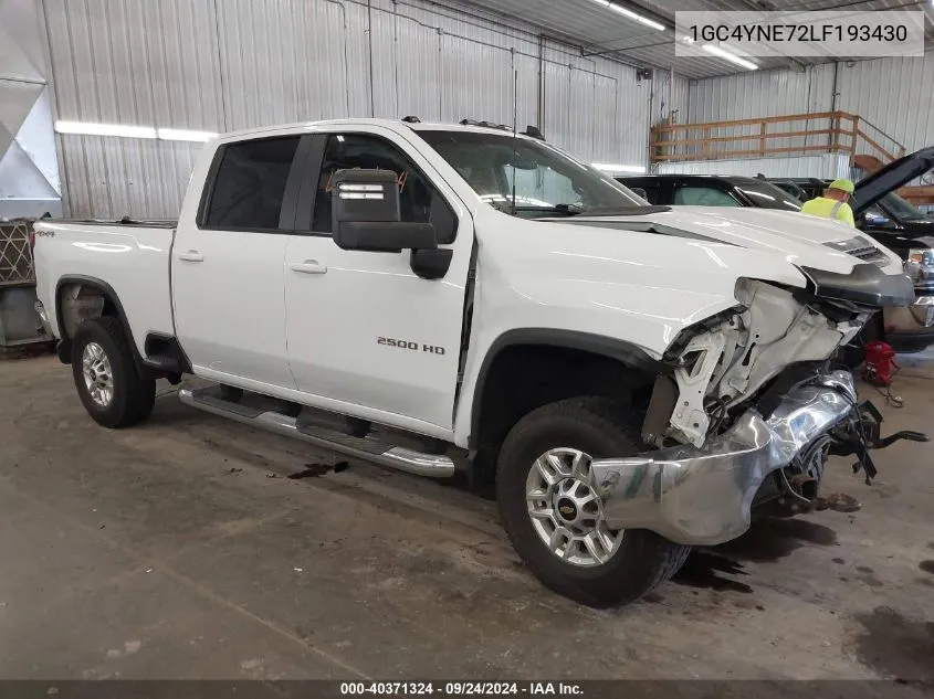 2020 Chevrolet Silverado 2500Hd 4Wd Standard Bed Lt VIN: 1GC4YNE72LF193430 Lot: 40371324