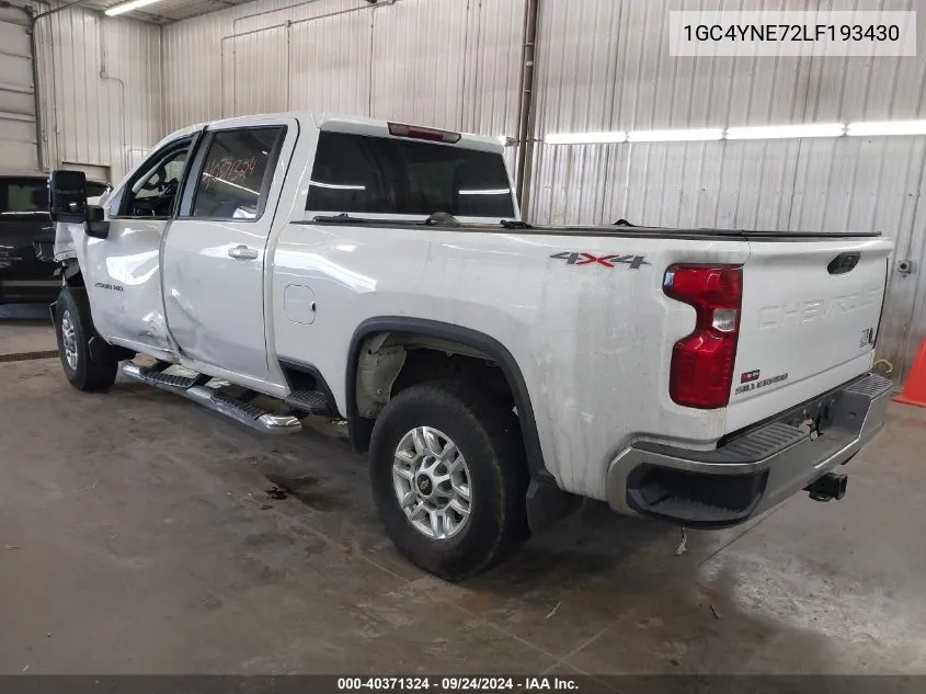 2020 Chevrolet Silverado 2500Hd 4Wd Standard Bed Lt VIN: 1GC4YNE72LF193430 Lot: 40371324