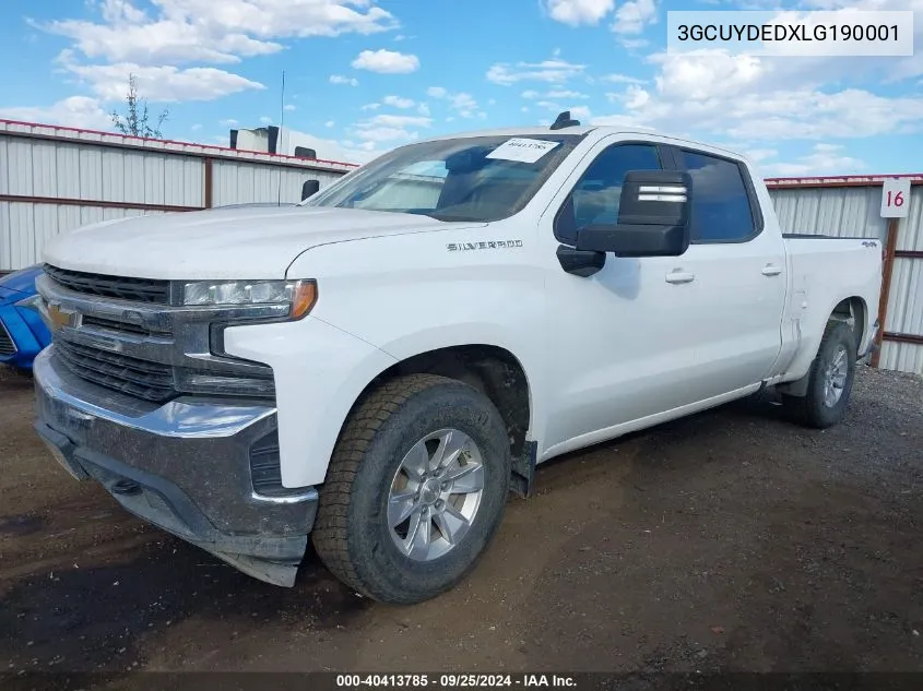 2020 Chevrolet Silverado 1500 4Wd Standard Bed Lt VIN: 3GCUYDEDXLG190001 Lot: 40413785