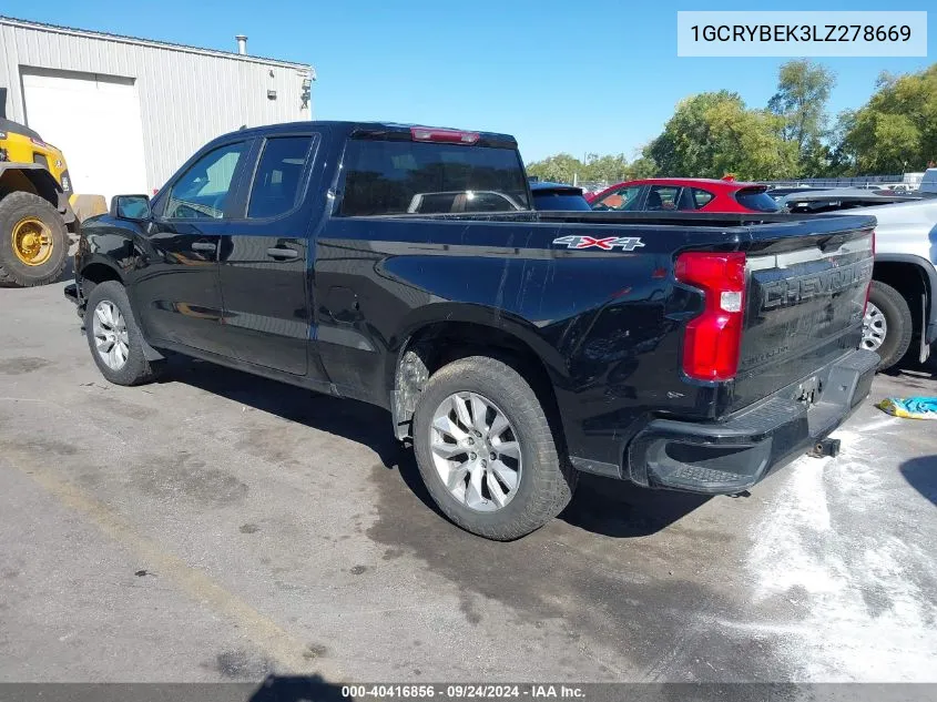 2020 Chevrolet Silverado 1500 K1500 Custom VIN: 1GCRYBEK3LZ278669 Lot: 40416856