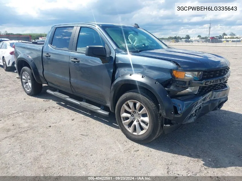 2020 Chevrolet Silverado 1500 2Wd Short Bed Custom VIN: 3GCPWBEH6LG335643 Lot: 40422581