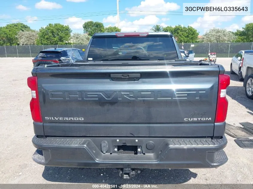 2020 Chevrolet Silverado 1500 2Wd Short Bed Custom VIN: 3GCPWBEH6LG335643 Lot: 40422581