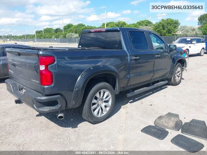 2020 Chevrolet Silverado 1500 2Wd Short Bed Custom VIN: 3GCPWBEH6LG335643 Lot: 40422581