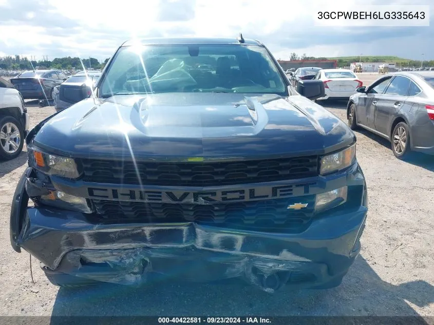 2020 Chevrolet Silverado 1500 2Wd Short Bed Custom VIN: 3GCPWBEH6LG335643 Lot: 40422581