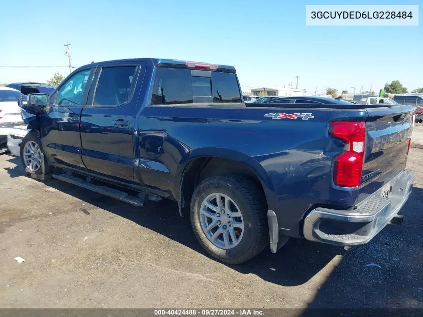 2020 Chevrolet Silverado 1500 4Wd Standard Bed Lt VIN: 3GCUYDED6LG228484 Lot: 40424488