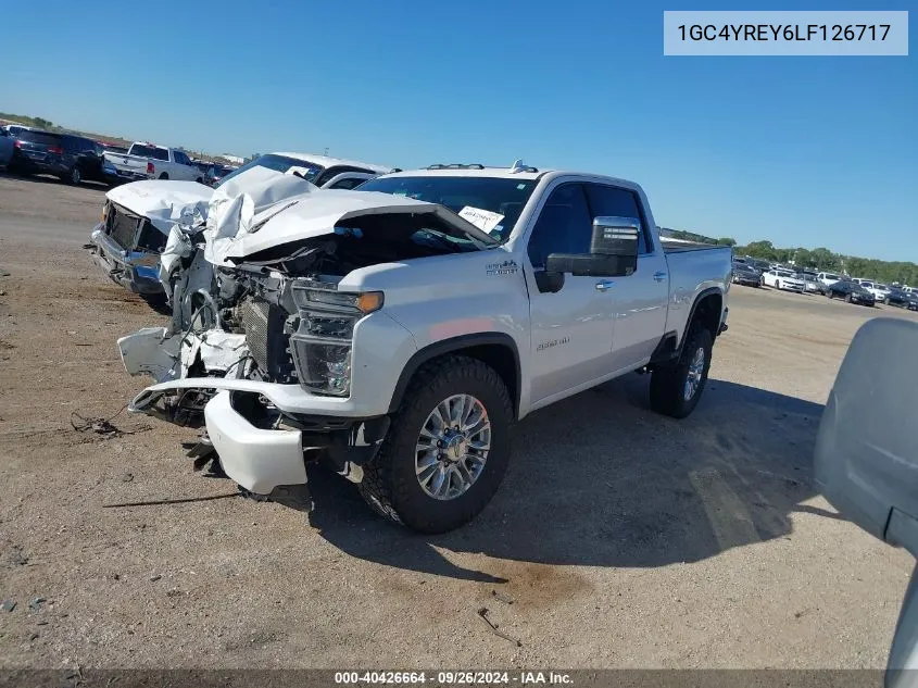 2020 Chevrolet Silverado K2500 High Country VIN: 1GC4YREY6LF126717 Lot: 40426664