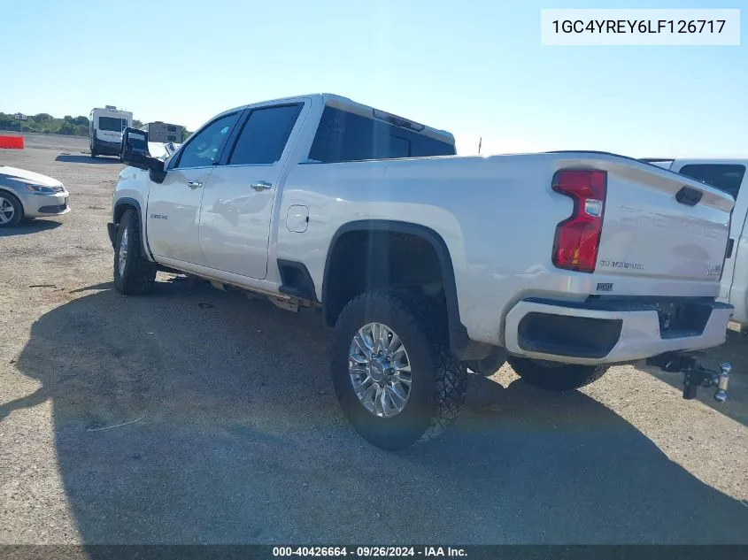 2020 Chevrolet Silverado K2500 High Country VIN: 1GC4YREY6LF126717 Lot: 40426664