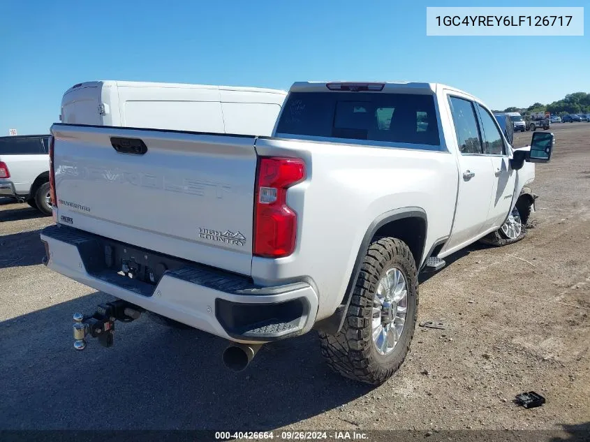 2020 Chevrolet Silverado K2500 High Country VIN: 1GC4YREY6LF126717 Lot: 40426664