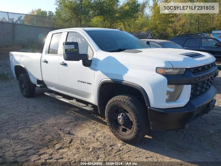 2020 Chevrolet Silverado 2500Hd 4Wd Double Cab Long Bed Wt VIN: 1GC5YLE71LF231805 Lot: 40428880