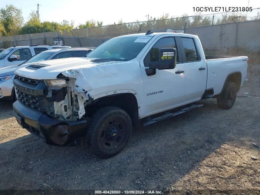 2020 Chevrolet Silverado 2500Hd 4Wd Double Cab Long Bed Wt VIN: 1GC5YLE71LF231805 Lot: 40428880