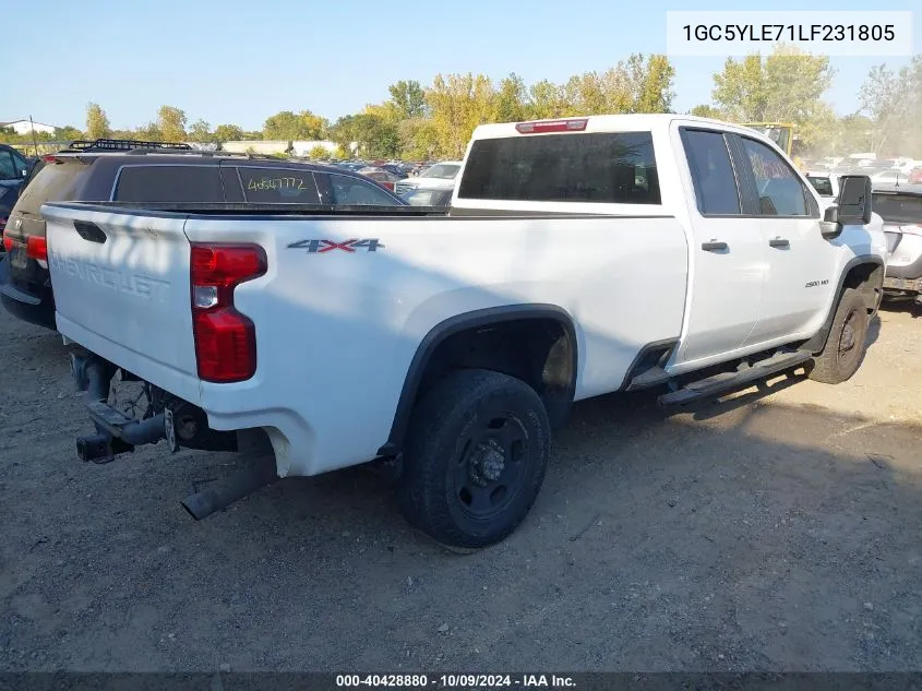 1GC5YLE71LF231805 2020 Chevrolet Silverado 2500Hd 4Wd Double Cab Long Bed Wt