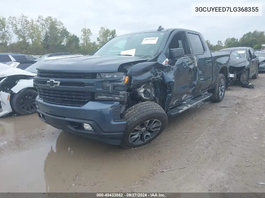 2020 Chevrolet Silverado 1500 4Wd Short Bed Rst VIN: 3GCUYEED7LG368355 Lot: 40433882