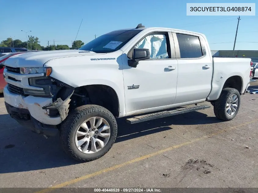 2020 Chevrolet Silverado 1500 4Wd Short Bed Rst VIN: 3GCUYEET3LG408874 Lot: 40448528