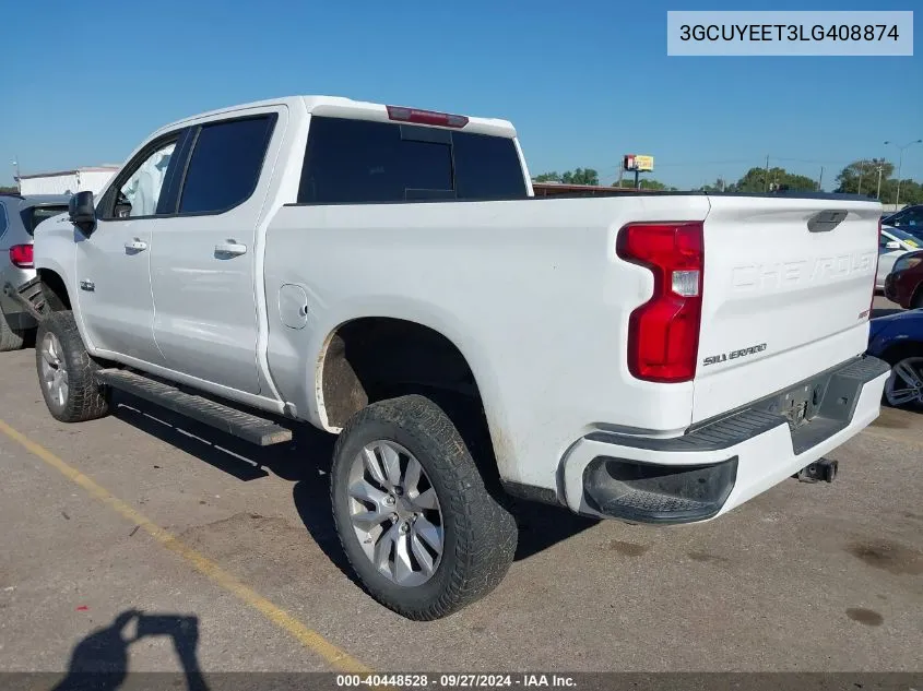 2020 Chevrolet Silverado 1500 4Wd Short Bed Rst VIN: 3GCUYEET3LG408874 Lot: 40448528