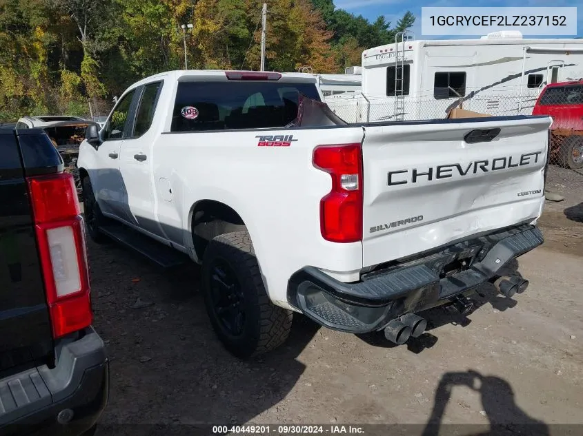 2020 Chevrolet Silverado K1500 Trail Boss Custom VIN: 1GCRYCEF2LZ237152 Lot: 40449201