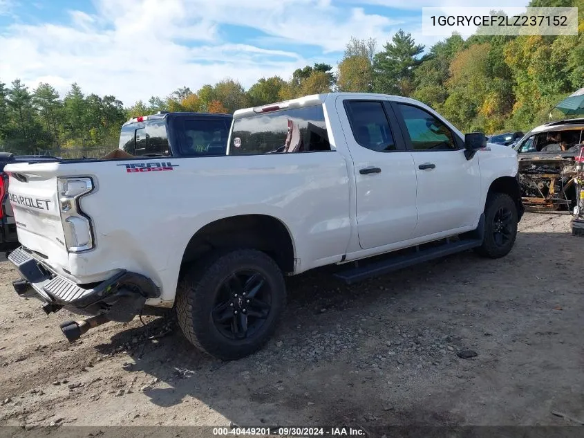 2020 Chevrolet Silverado K1500 Trail Boss Custom VIN: 1GCRYCEF2LZ237152 Lot: 40449201