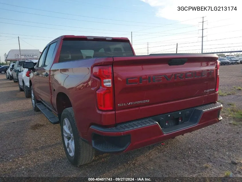 2020 Chevrolet Silverado 1500 VIN: 3GCPWBEK7LG213174 Lot: 40451743