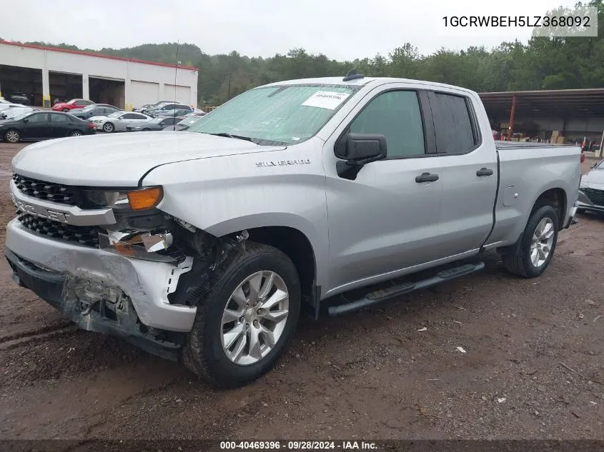 2020 Chevrolet Silverado 1500 2Wd Standard Bed Custom VIN: 1GCRWBEH5LZ368092 Lot: 40469396