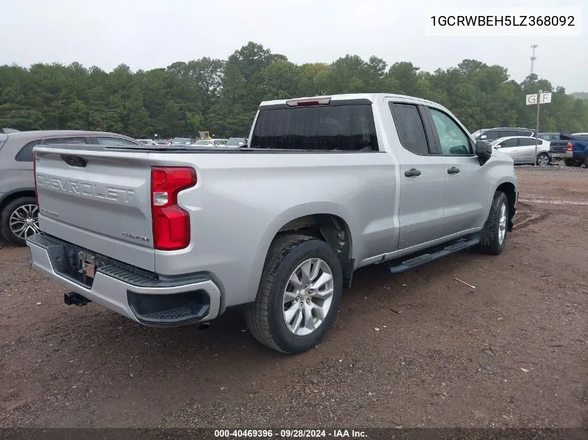 2020 Chevrolet Silverado 1500 2Wd Standard Bed Custom VIN: 1GCRWBEH5LZ368092 Lot: 40469396