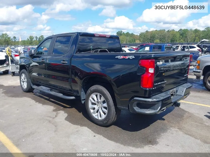 2020 Chevrolet Silverado 1500 4Wd Short Bed Custom VIN: 3GCUYBEF5LG448639 Lot: 40475608