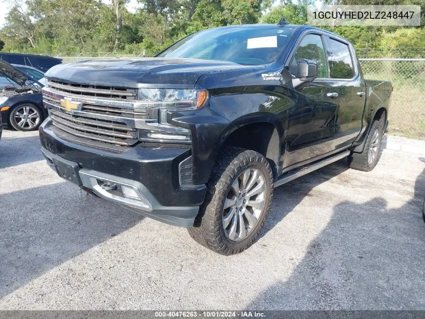 2020 Chevrolet Silverado K1500 High Country VIN: 1GCUYHED2LZ248447 Lot: 40476263