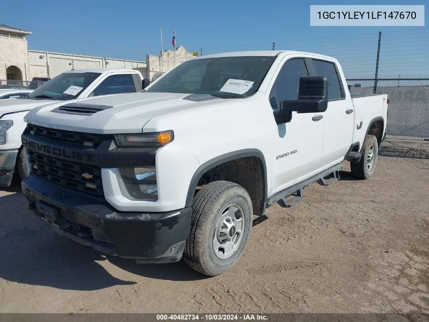 2020 Chevrolet Silverado 2500Hd 4Wd Standard Bed Wt VIN: 1GC1YLEY1LF147670 Lot: 40482734