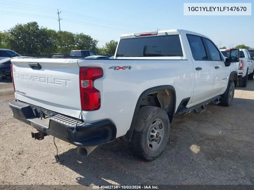 2020 Chevrolet Silverado 2500Hd 4Wd Standard Bed Wt VIN: 1GC1YLEY1LF147670 Lot: 40482734