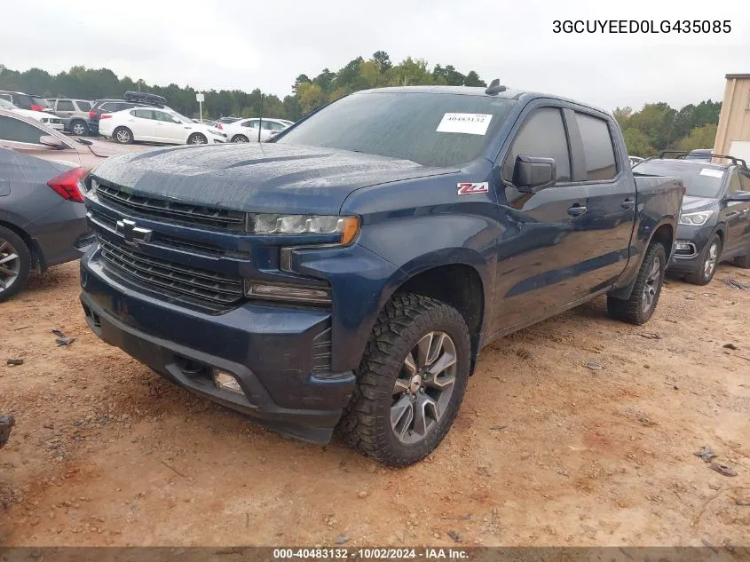 2020 Chevrolet Silverado 1500 4Wd Short Bed Rst VIN: 3GCUYEED0LG435085 Lot: 40483132