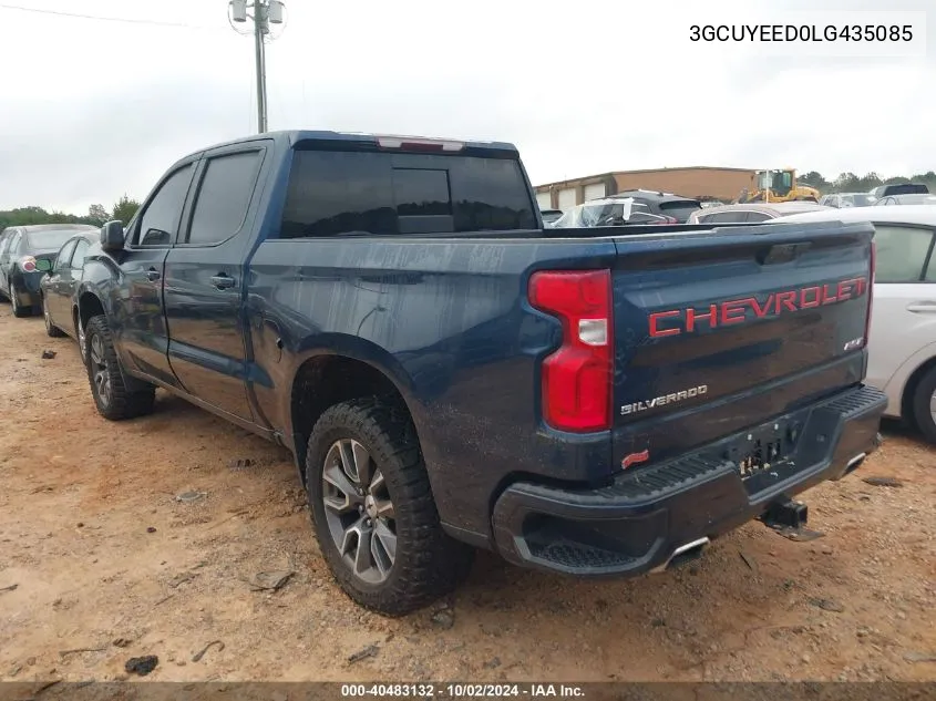 2020 Chevrolet Silverado 1500 4Wd Short Bed Rst VIN: 3GCUYEED0LG435085 Lot: 40483132