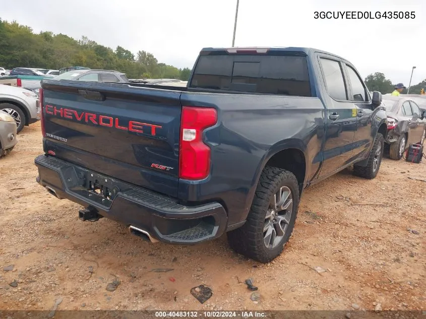 2020 Chevrolet Silverado 1500 4Wd Short Bed Rst VIN: 3GCUYEED0LG435085 Lot: 40483132