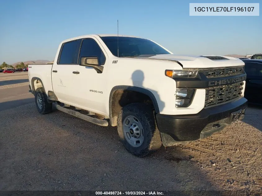 2020 Chevrolet Silverado 2500Hd 4Wd Standard Bed Wt VIN: 1GC1YLE70LF196107 Lot: 40498724